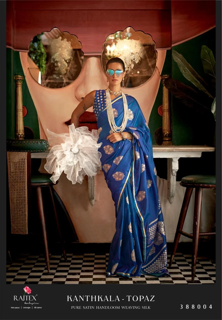 Rajtex Kanthkala Topaz Silk Wholesale Fancy Silk Catalog — Wholesale Sarees, rajtex wholesale from Surat - Gallery Image 11